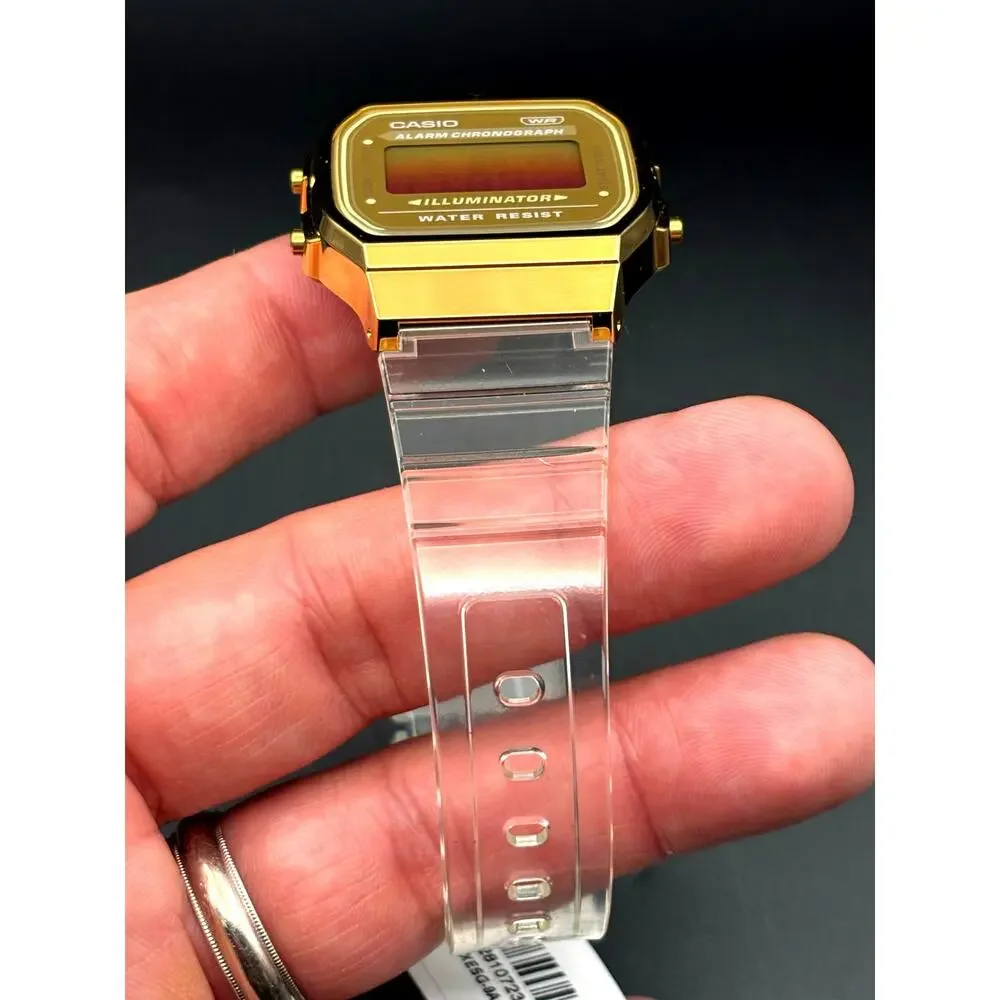 LWS Golden Hour Casio A168XE Vintage Collection Clear Strap Digital
Mod Watch - Picture 13 of 17